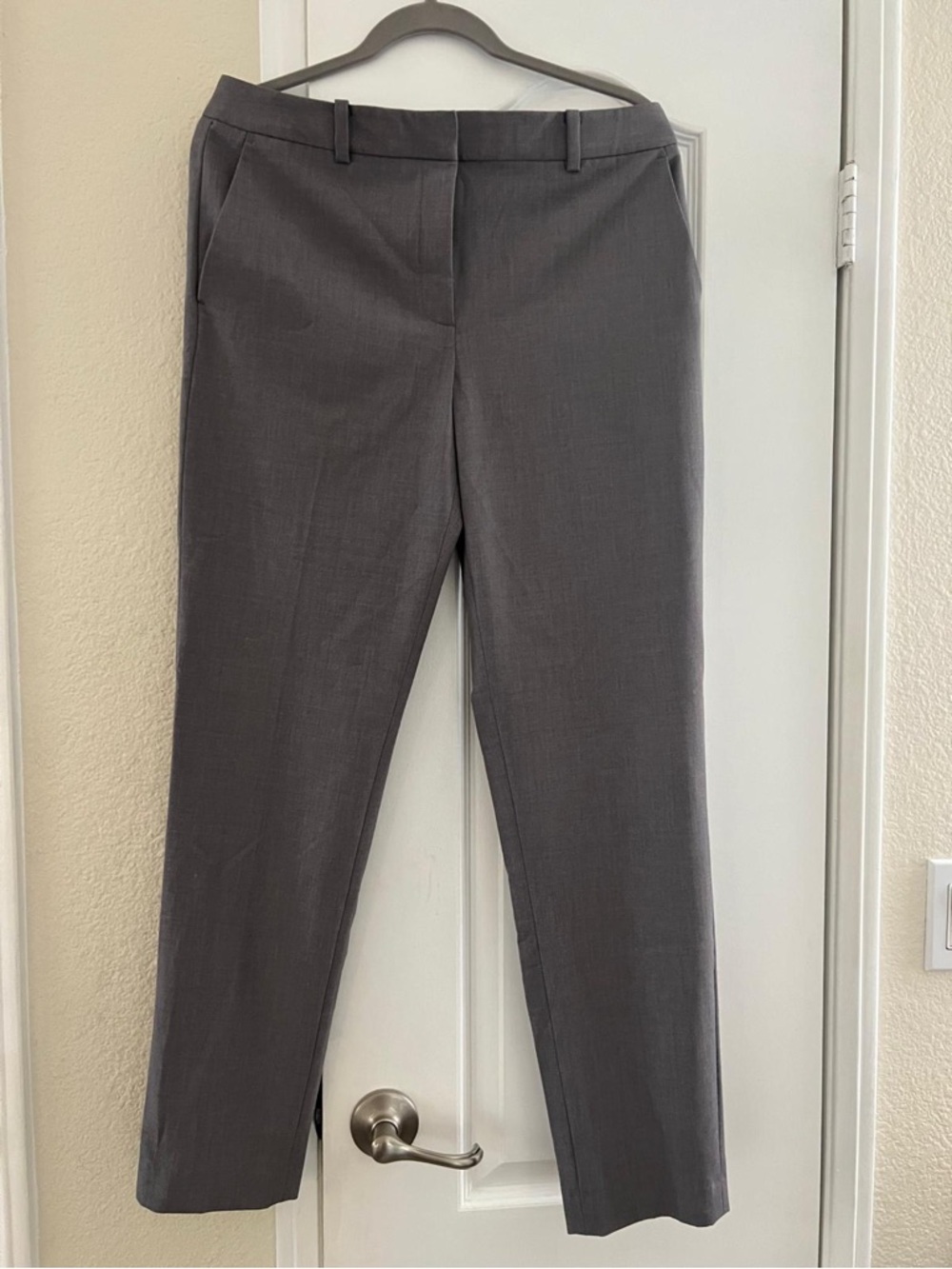 DKNY Women's Gray Straight-Leg Dress Trousers